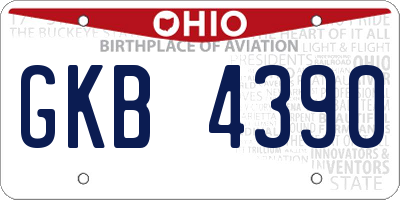 OH license plate GKB4390