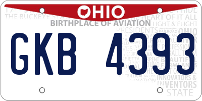 OH license plate GKB4393