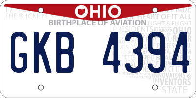 OH license plate GKB4394