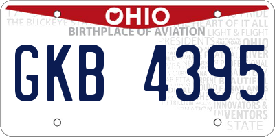 OH license plate GKB4395