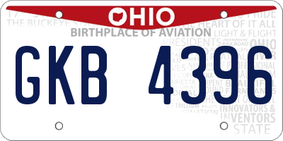 OH license plate GKB4396