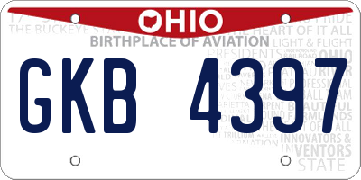 OH license plate GKB4397
