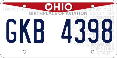 OH license plate GKB4398