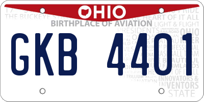 OH license plate GKB4401