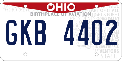 OH license plate GKB4402