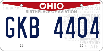 OH license plate GKB4404
