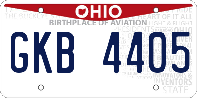 OH license plate GKB4405