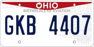 OH license plate GKB4407