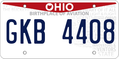 OH license plate GKB4408
