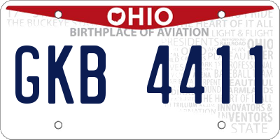 OH license plate GKB4411