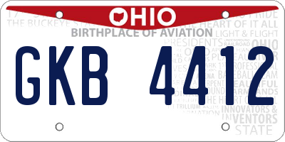 OH license plate GKB4412
