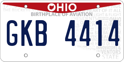 OH license plate GKB4414