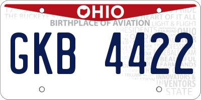 OH license plate GKB4422
