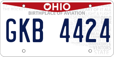 OH license plate GKB4424