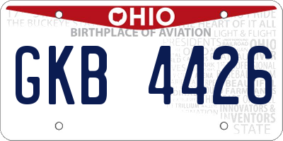OH license plate GKB4426