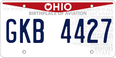 OH license plate GKB4427