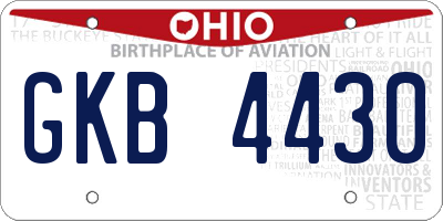 OH license plate GKB4430