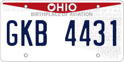 OH license plate GKB4431