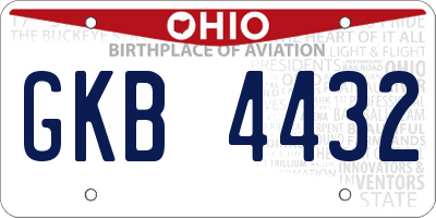OH license plate GKB4432