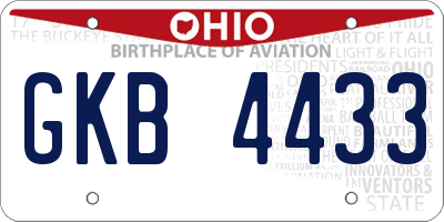 OH license plate GKB4433