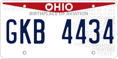 OH license plate GKB4434
