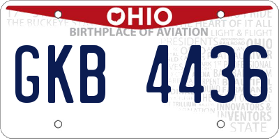 OH license plate GKB4436
