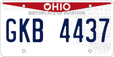 OH license plate GKB4437