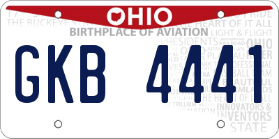 OH license plate GKB4441