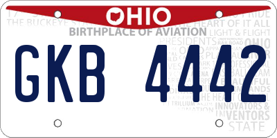 OH license plate GKB4442