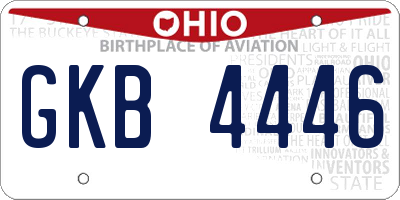 OH license plate GKB4446