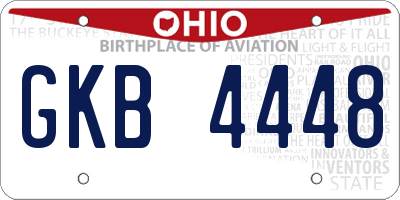 OH license plate GKB4448