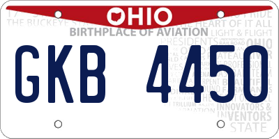 OH license plate GKB4450