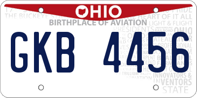 OH license plate GKB4456
