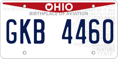 OH license plate GKB4460