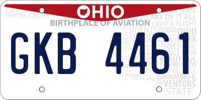 OH license plate GKB4461