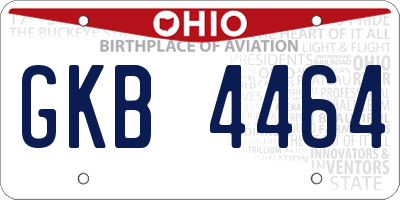 OH license plate GKB4464