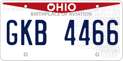 OH license plate GKB4466