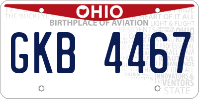 OH license plate GKB4467