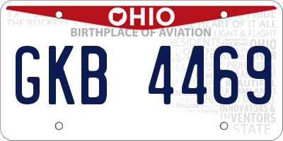 OH license plate GKB4469