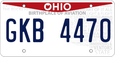OH license plate GKB4470
