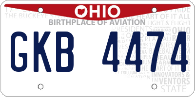OH license plate GKB4474