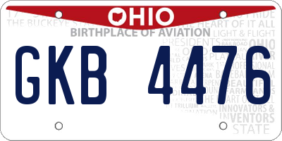 OH license plate GKB4476