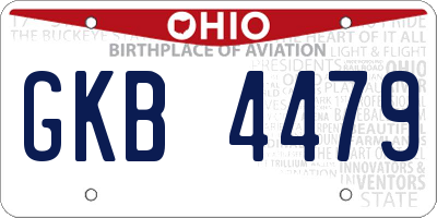OH license plate GKB4479