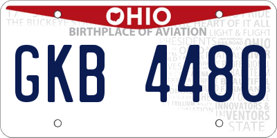 OH license plate GKB4480