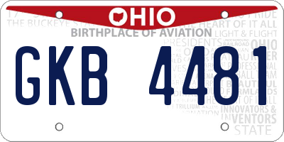 OH license plate GKB4481