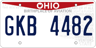 OH license plate GKB4482