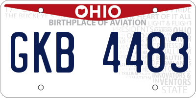 OH license plate GKB4483