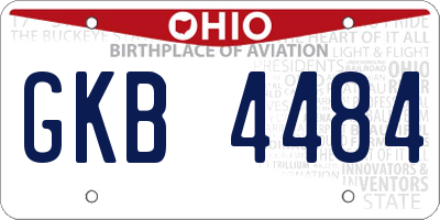 OH license plate GKB4484