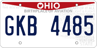 OH license plate GKB4485