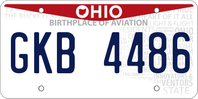 OH license plate GKB4486